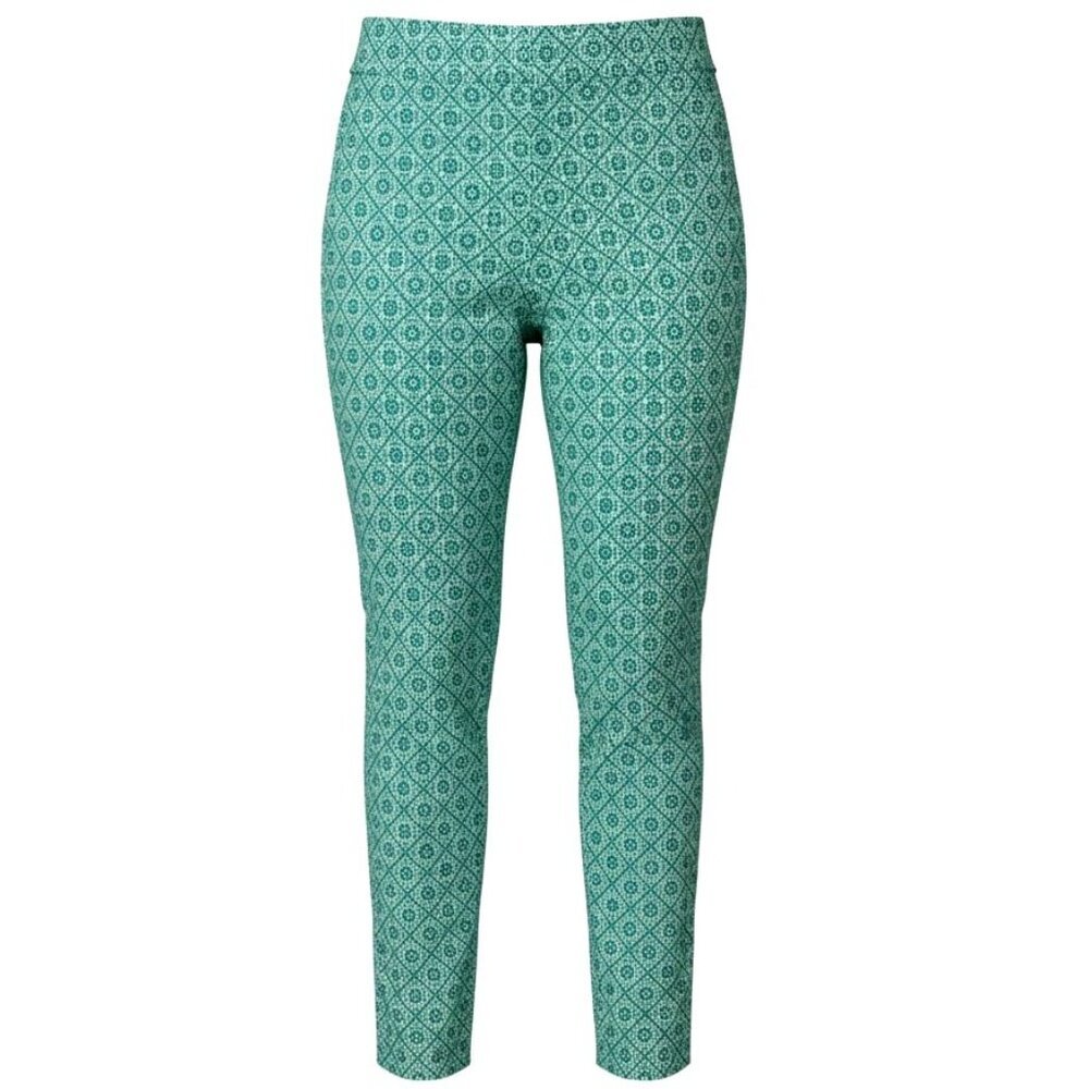 Chicos So Slimming Size 12 Womens Brigitte Ankle Pants Green Medallion Chic Slim